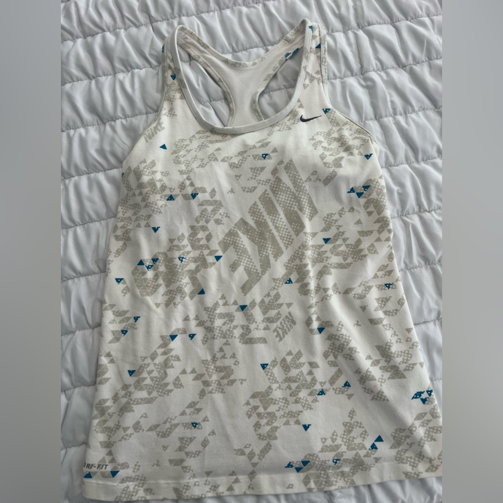 Nike White and Blue Sports Bra Intimates